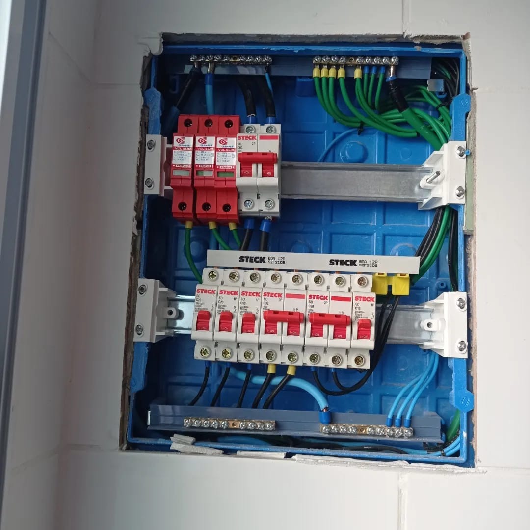 Organização técnica de quadro de disjuntores residencial